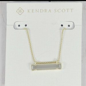 Kendra Scott Leanor Adjustable Length Bar Pendant Necklace, gold with gray bar